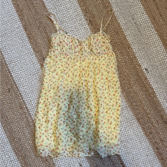RUMORED Floral Yellow Spaghetti Strap Dress - Picture 2 of 3